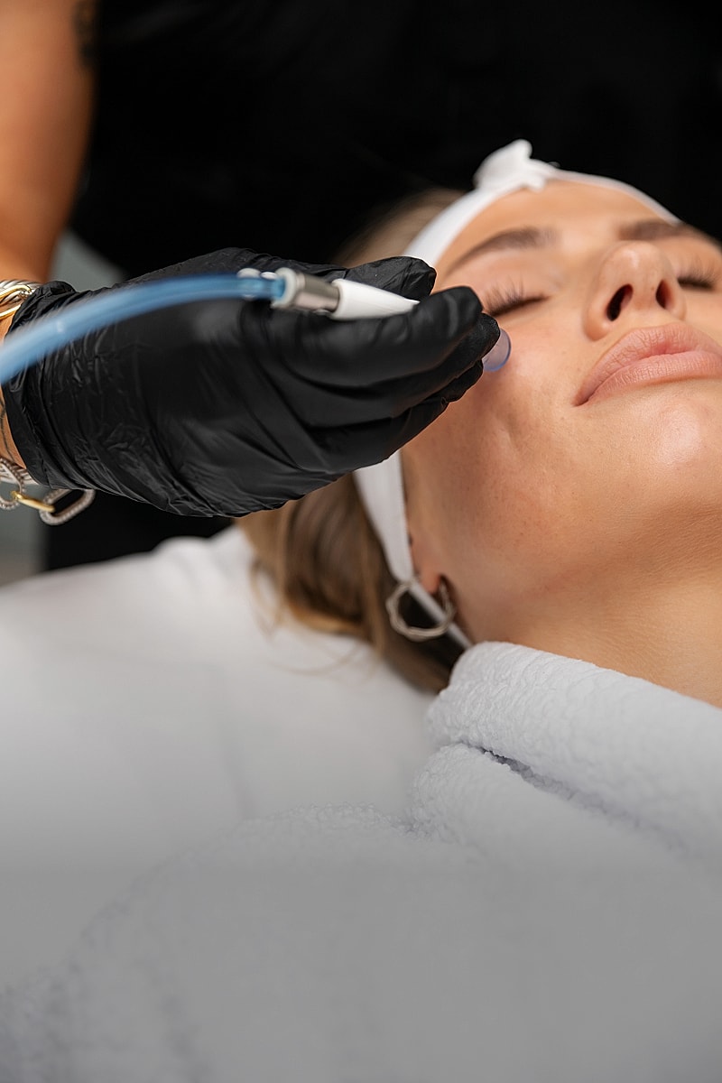 Skin treatment in a spa setting.