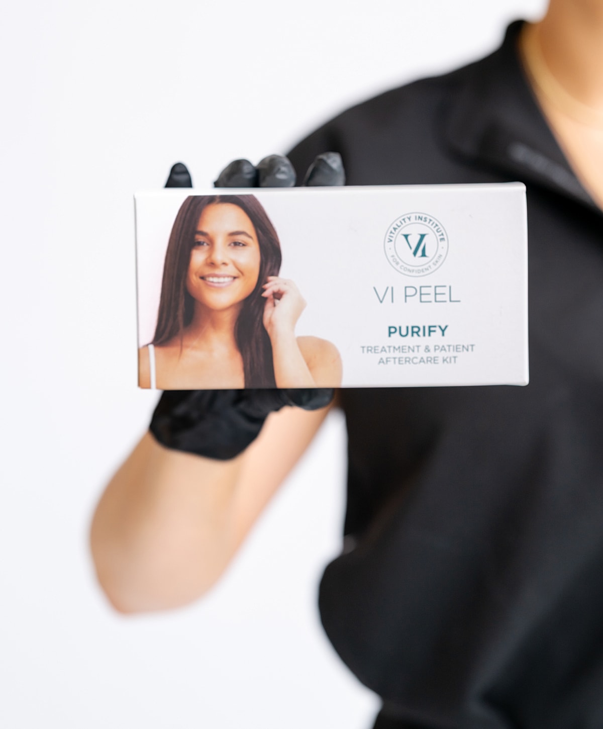 VI Peel Purify aftercare kit being showcased.