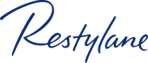 Restylane logo in elegant blue typography
